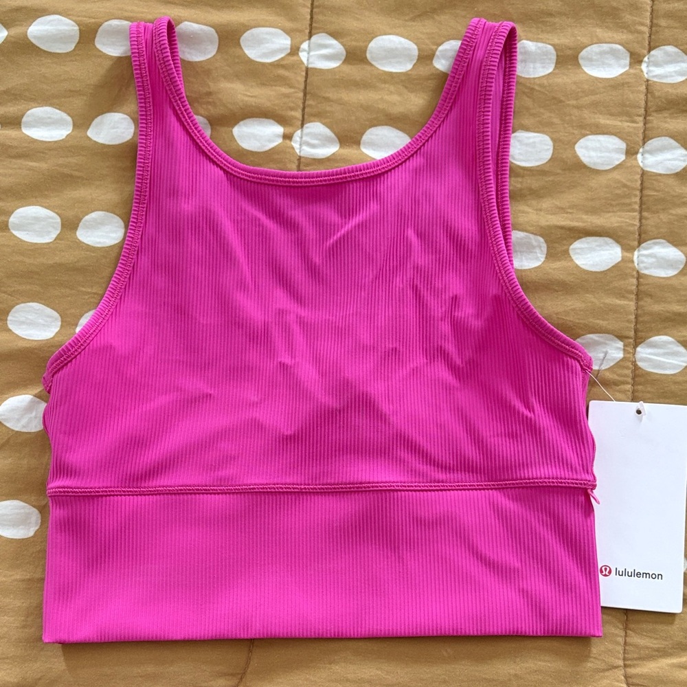 lululemon athletica Power Pivot Tank Rib - cropped tank - pink size 8 NWT